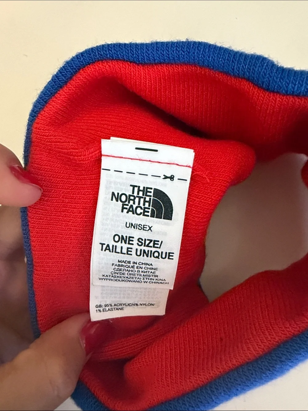 NWOT | The North Face Blue and Red Kids Knit Headband